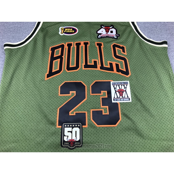 Camiseta Chicago Bulls Michael Jordan #23 Mitchell & Ness 1997-98 Verde2